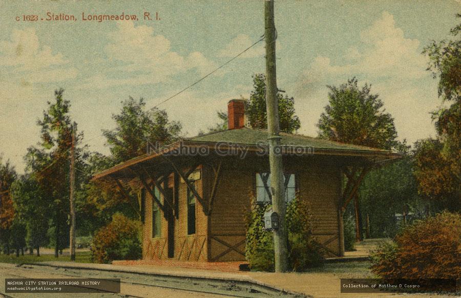 Postcard: Station, Longmeadow, Rhode Island
